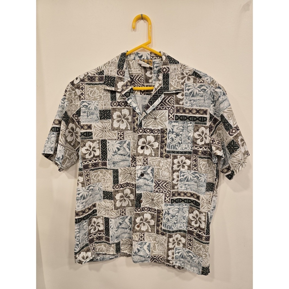 Vintage Winnie Fashion Made‎ In Hawaii Casual Hawaiian Shirt Size Large Cotton